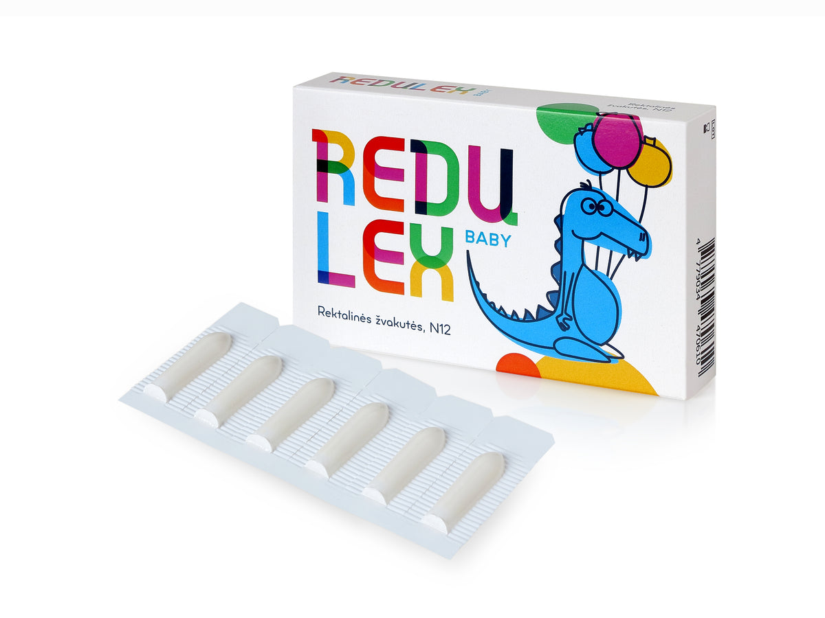 Redulex baby žvakutės pilvo pūtimui ir diegliams (12 vnt.)