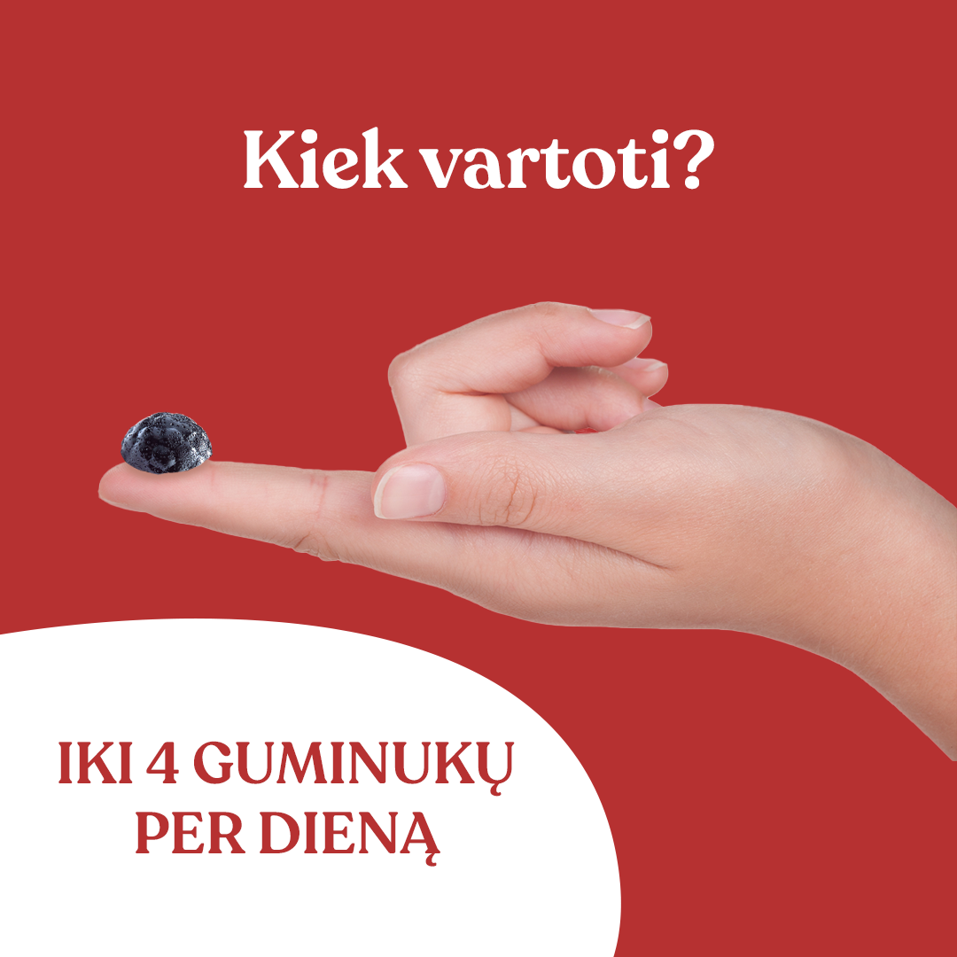 Guminukai energijai be kofeino (60 guminukų)