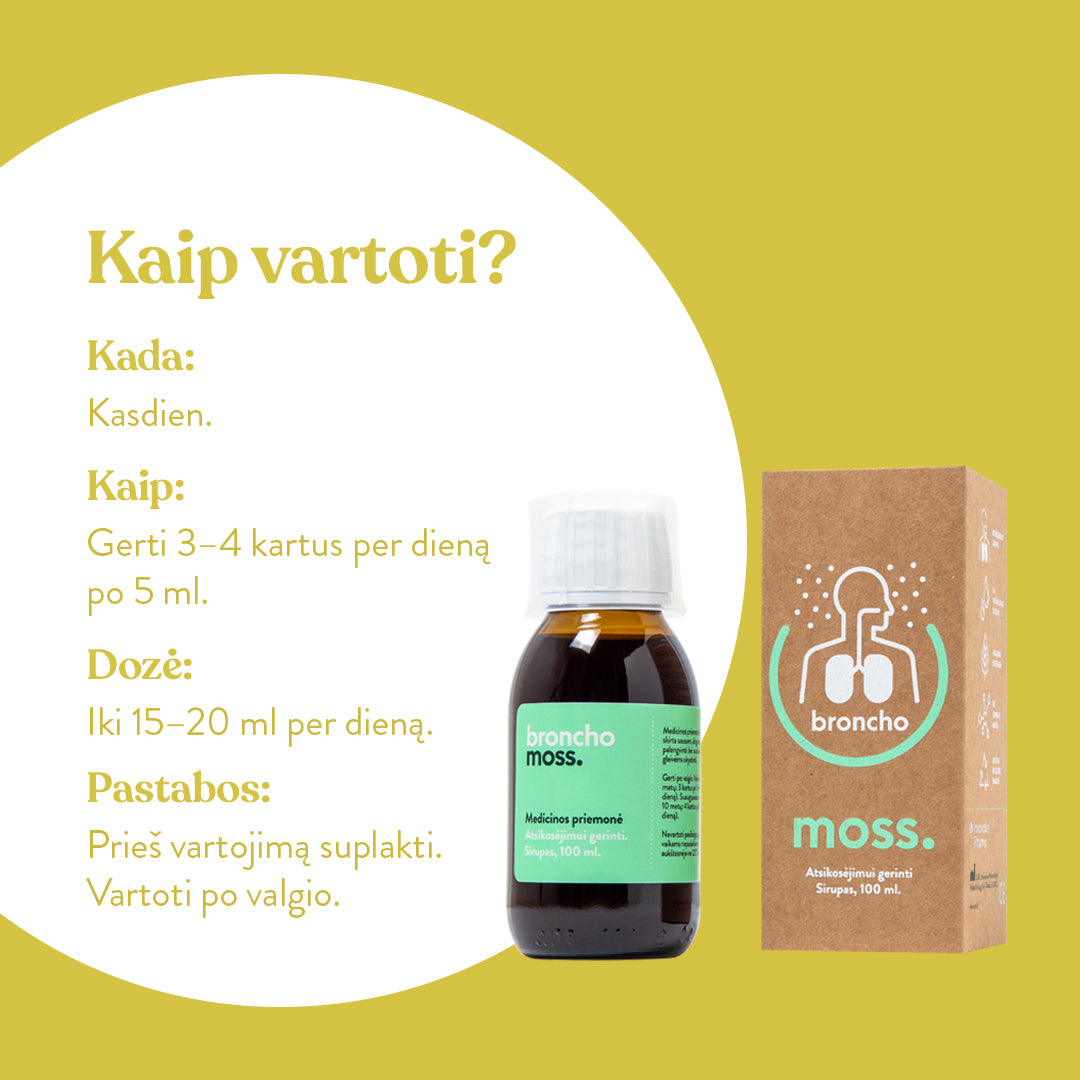BronchoMoss sirupas atsikosėjimui (100 ml)
