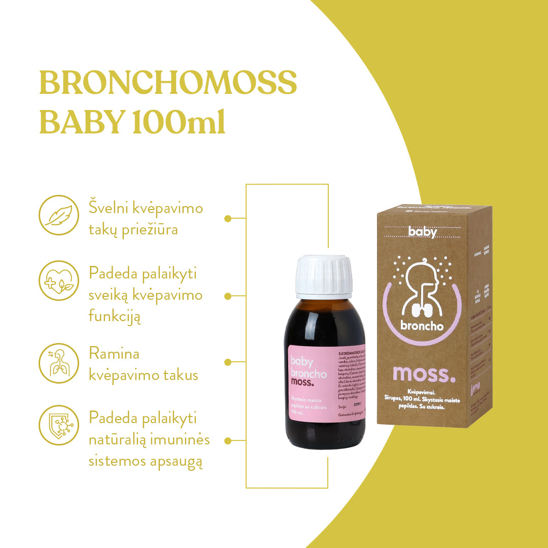 BronchoMoss Baby sirupas kvėpavimo takams (100 ml)
