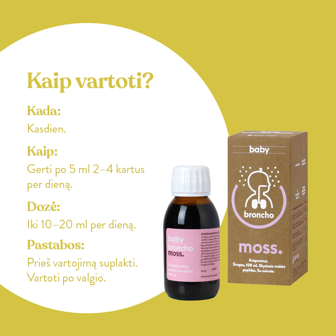 BronchoMoss Baby sirupas kvėpavimo takams (100 ml)