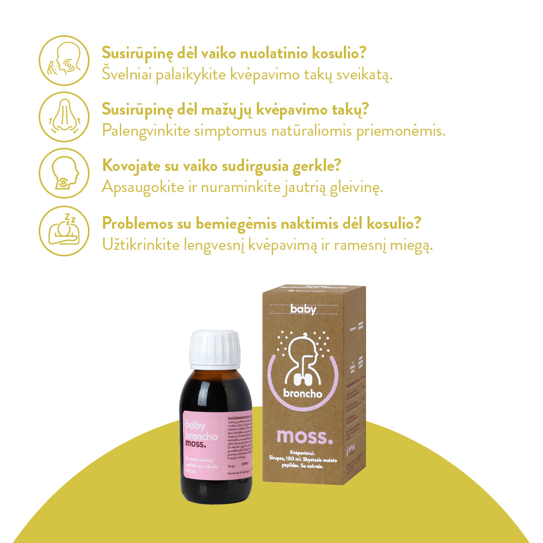 BronchoMoss Baby sirupas kvėpavimo takams (100 ml)