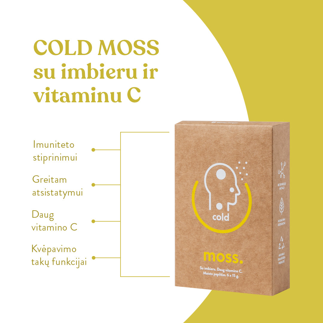 ColdMoss paketėliai su imbieru ir vitaminu C (6 vnt.)