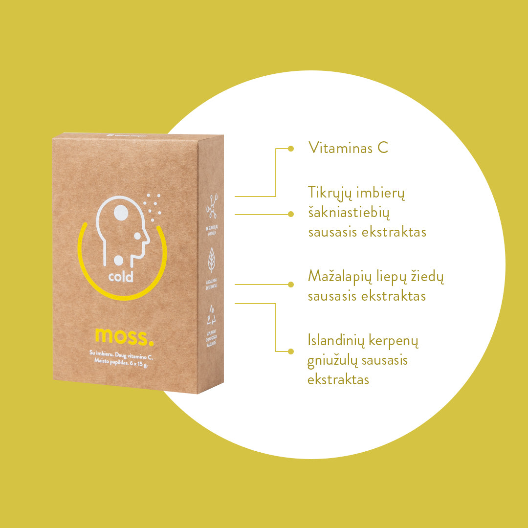 ColdMoss paketėliai su imbieru ir vitaminu C (6 vnt.)