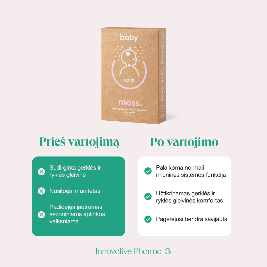 ColdMoss Baby paketėliai su vitaminu C (6 vnt.)