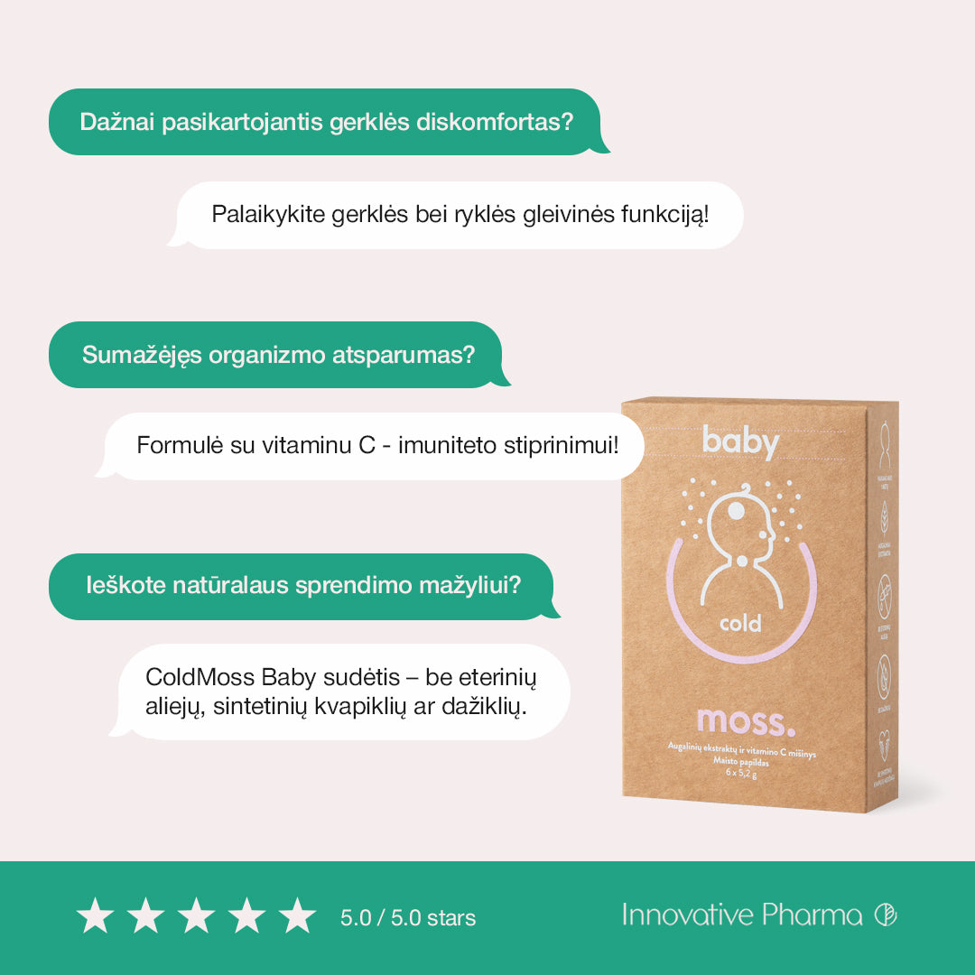 ColdMoss Baby paketėliai su vitaminu C (6 vnt.)
