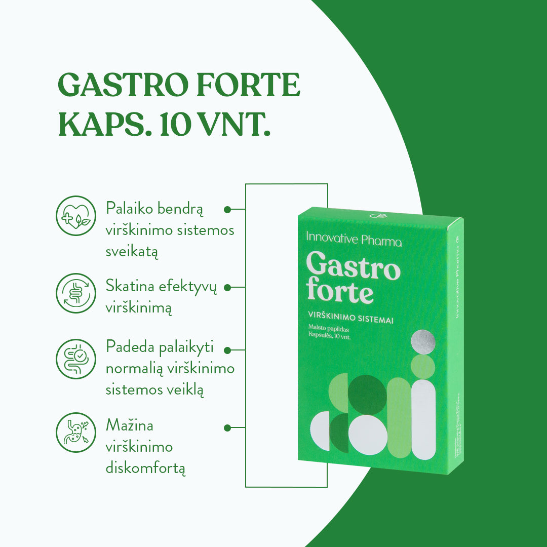 Gastro forte kapsulės virškinimo sistemai (10 vnt.)