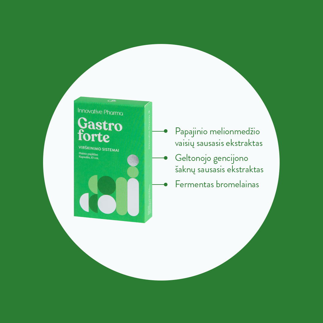 Gastro forte kapsulės virškinimo sistemai (10 vnt.)