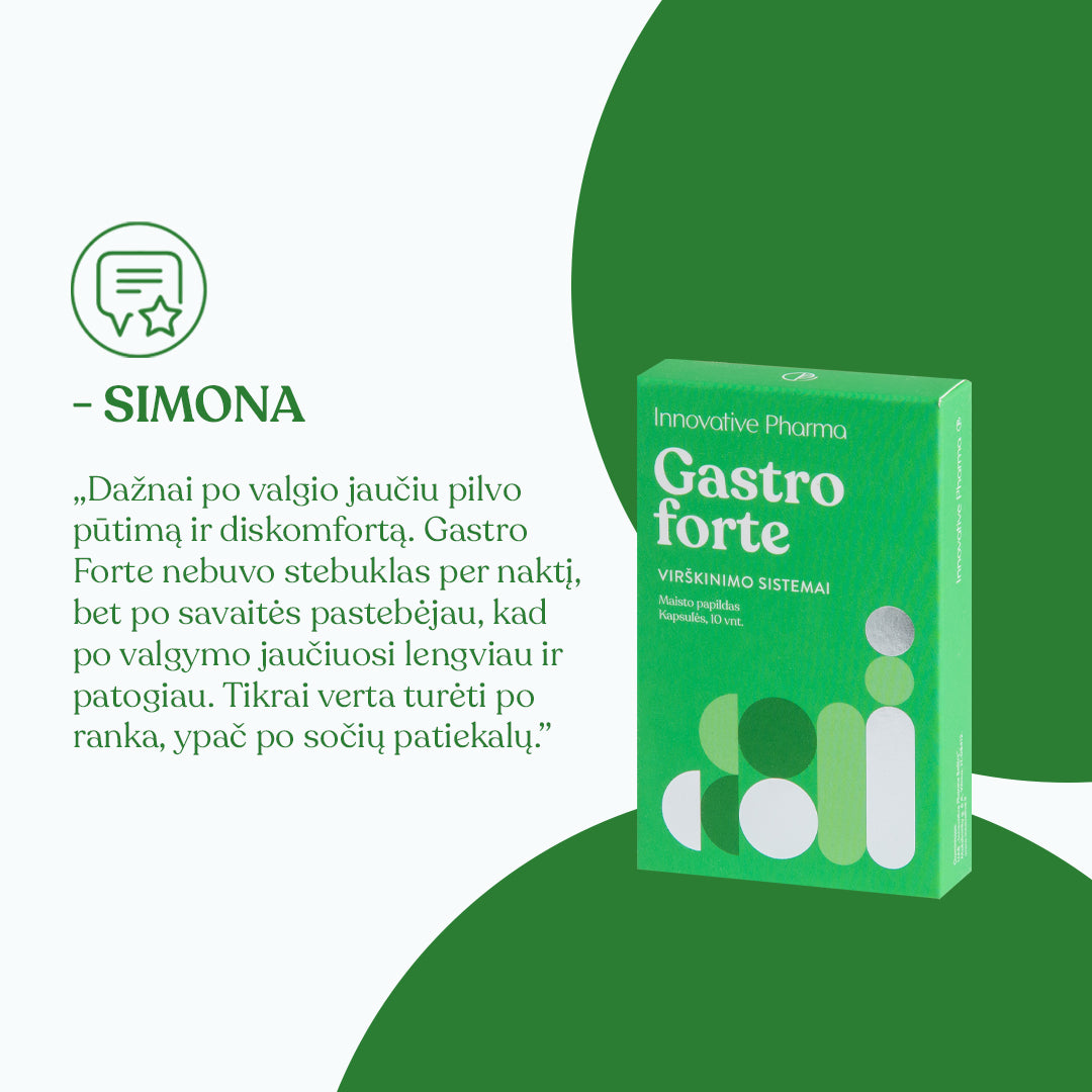 Gastro forte kapsulės virškinimo sistemai (10 vnt.)