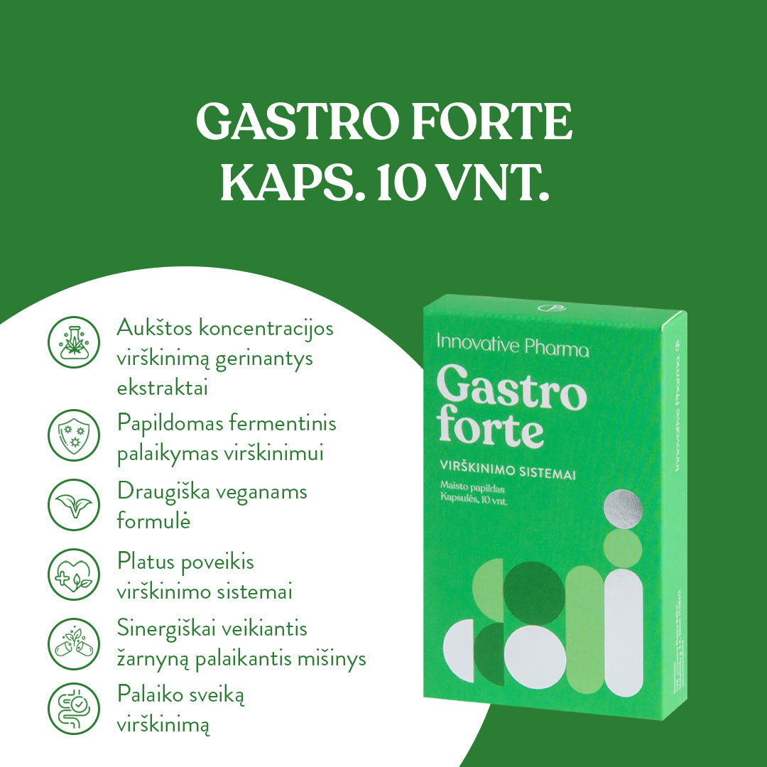 Gastro forte kapsulės virškinimo sistemai (10 vnt.)