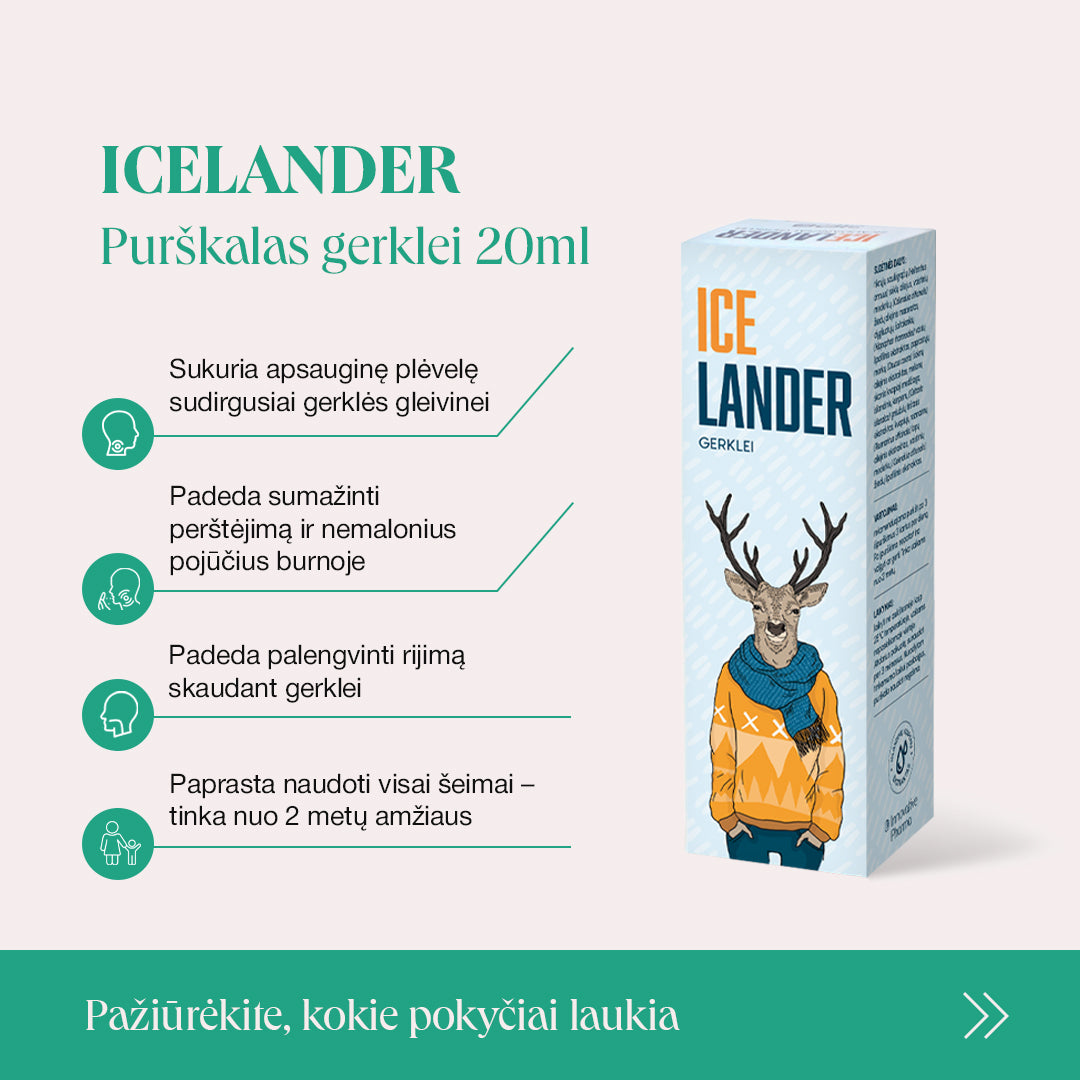 Icelander purškalas skaudančiai gerklei (20 ml)