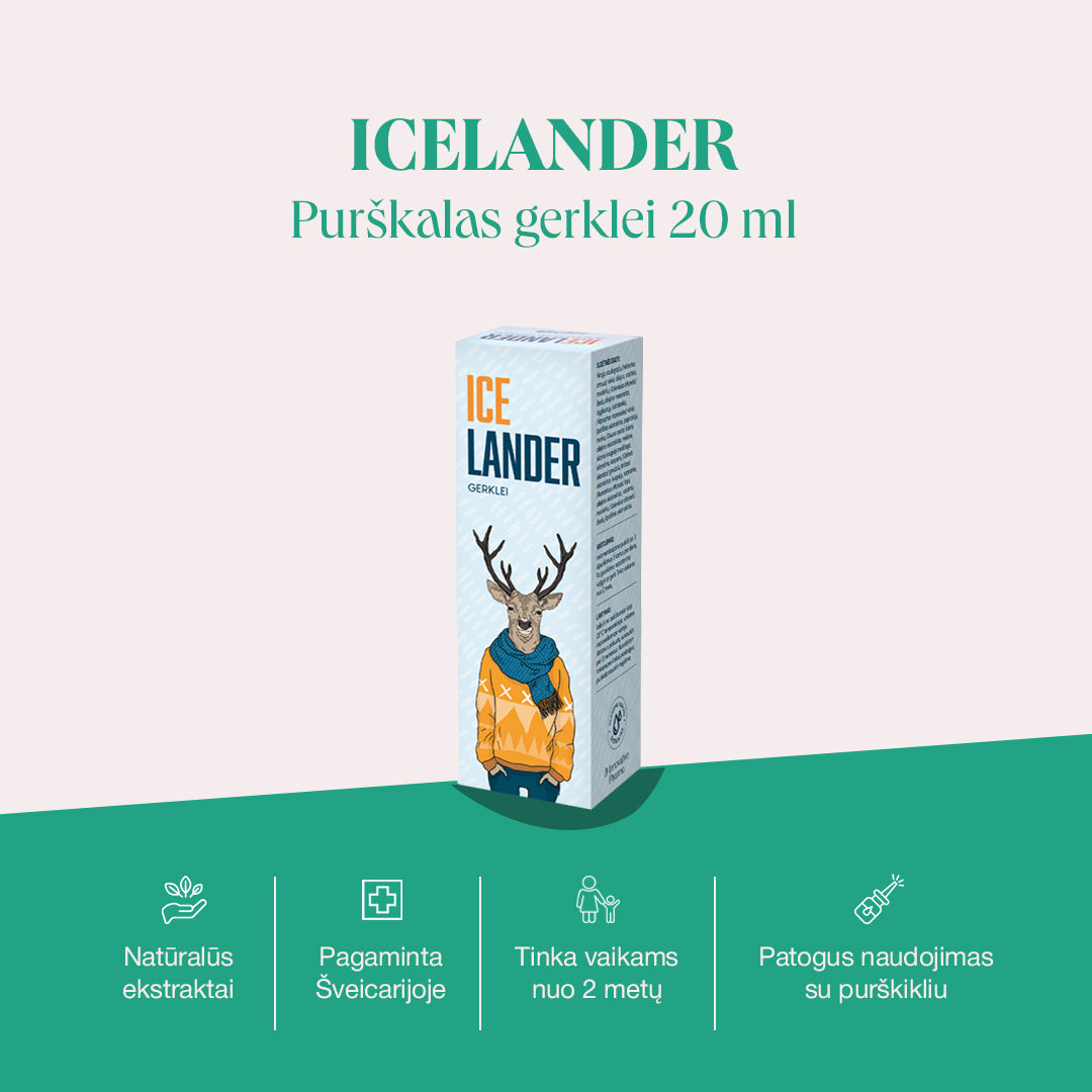 Icelander purškalas skaudančiai gerklei (20 ml)