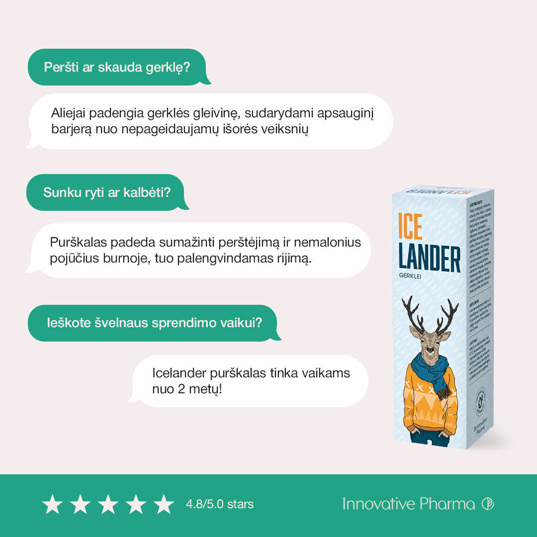 Icelander purškalas skaudančiai gerklei (20 ml)