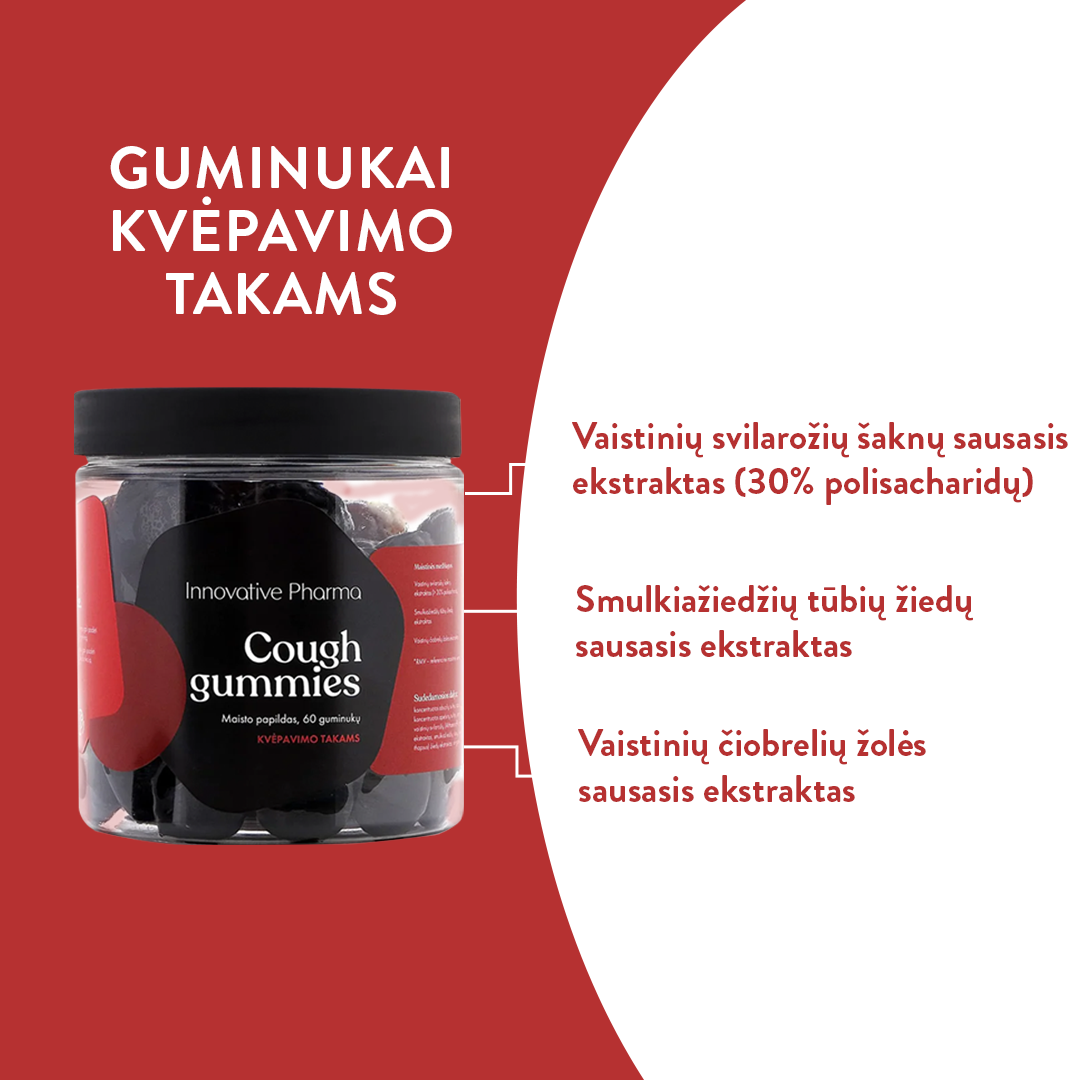 Guminukai kvėpavimo takams (60 guminukų)