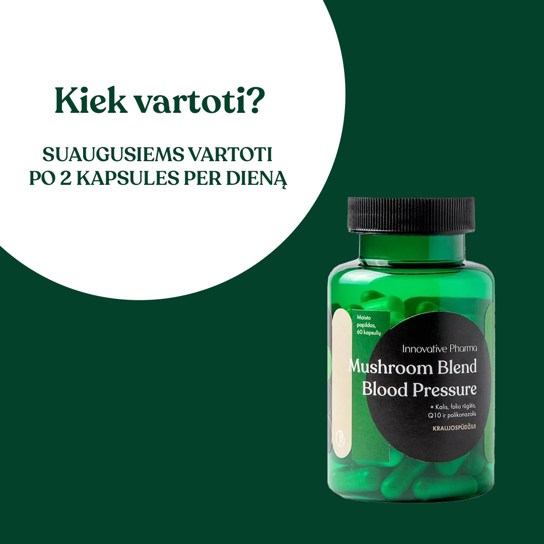 Funkcinių grybų mišinys KRAUJOSPŪDŽIUI (60 kaps.)