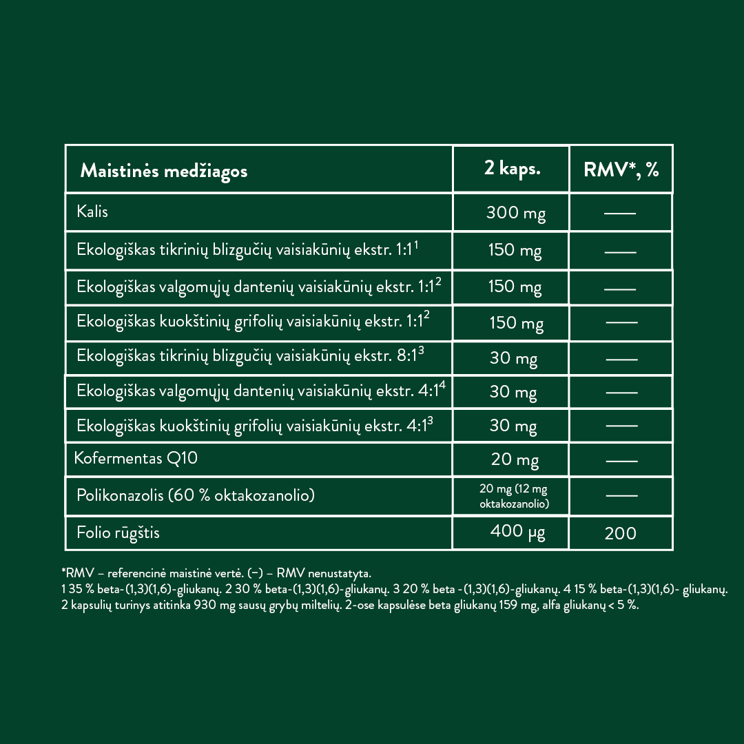Funkcinių grybų mišinys KRAUJOSPŪDŽIUI (60 kaps.)