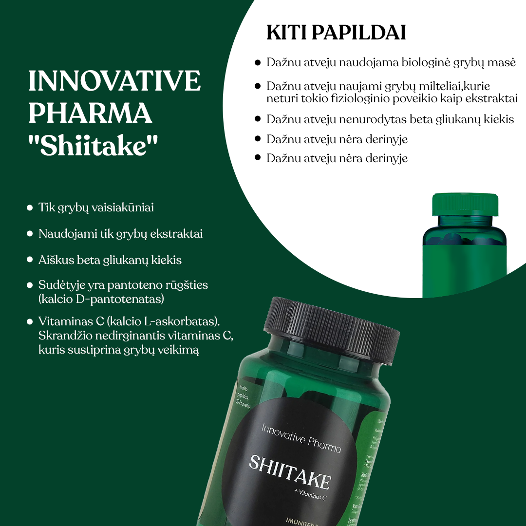 SHIITAKE kapsulės imunitetui