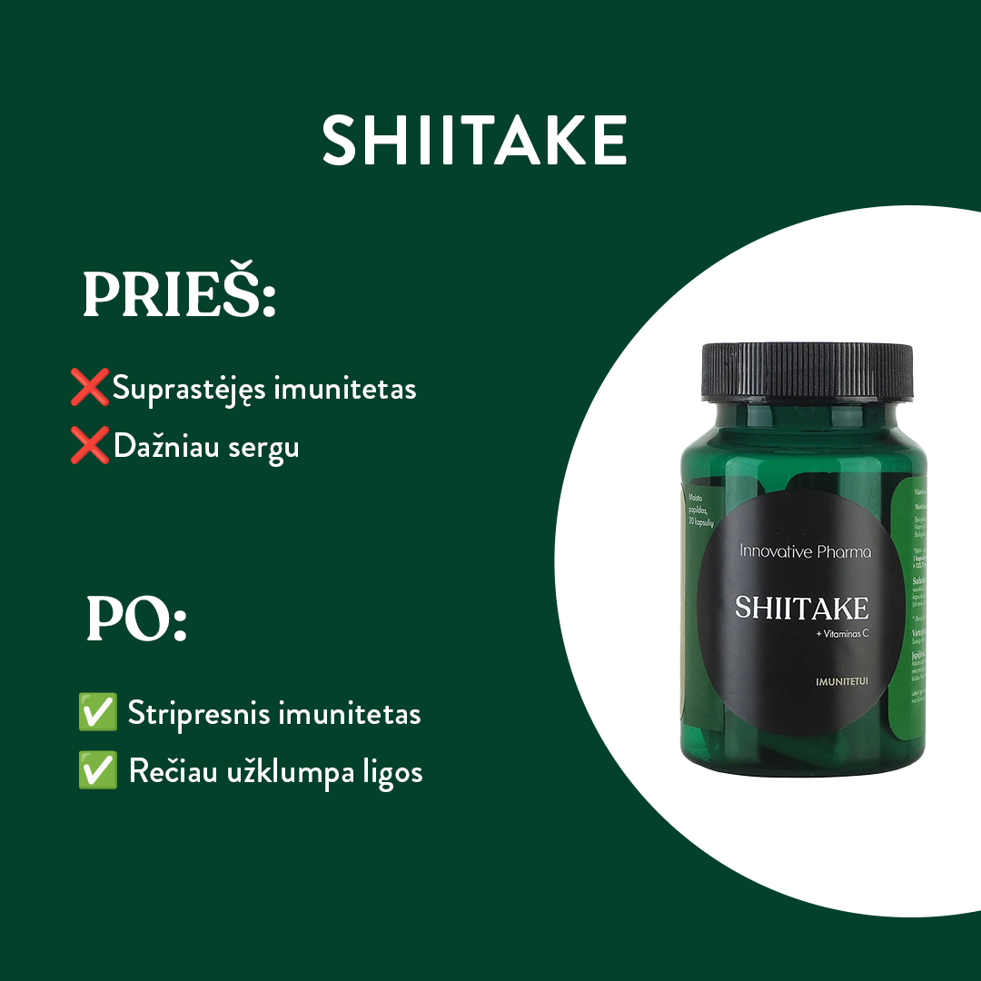 SHIITAKE kapsulės imunitetui