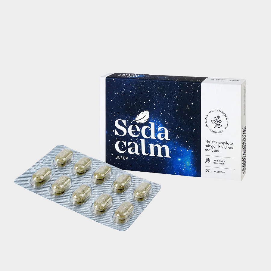 Sedacalm miegui ir ramybei su melatoninu (20 tab)