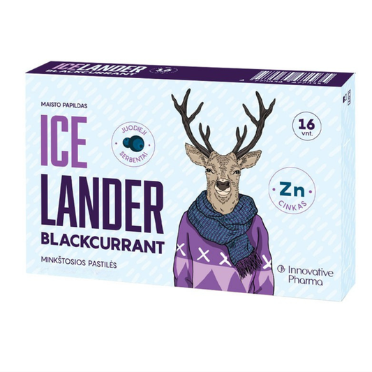 Icelander pastilės juodųjų serbentų skonio (16 vnt.)