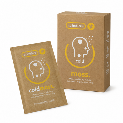 ColdMoss maisto papildas milteliais su imbieru ir vitaminu C (6 vnt.)