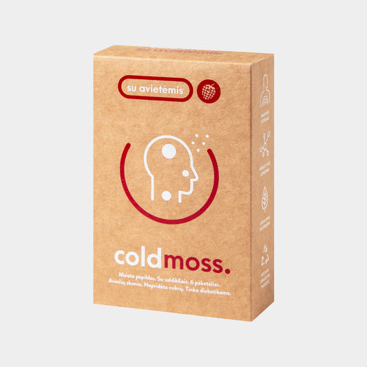 ColdMoss paketėliai su avietėmis ir vitaminu C (6vnt.)
