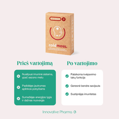 ColdMoss paketėliai su avietėmis ir vitaminu C (6vnt.)
