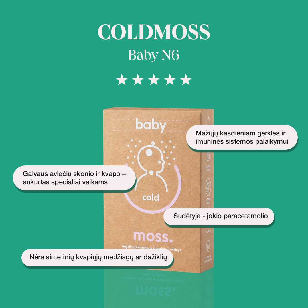 ColdMoss Baby paketėliai su vitaminu C (6 vnt.)