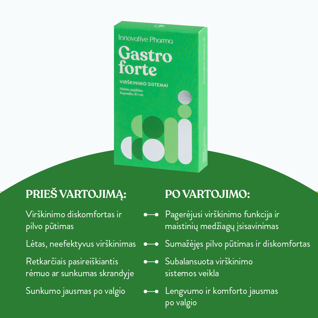 Gastro forte kapsulės virškinimo sistemai (10 vnt.)