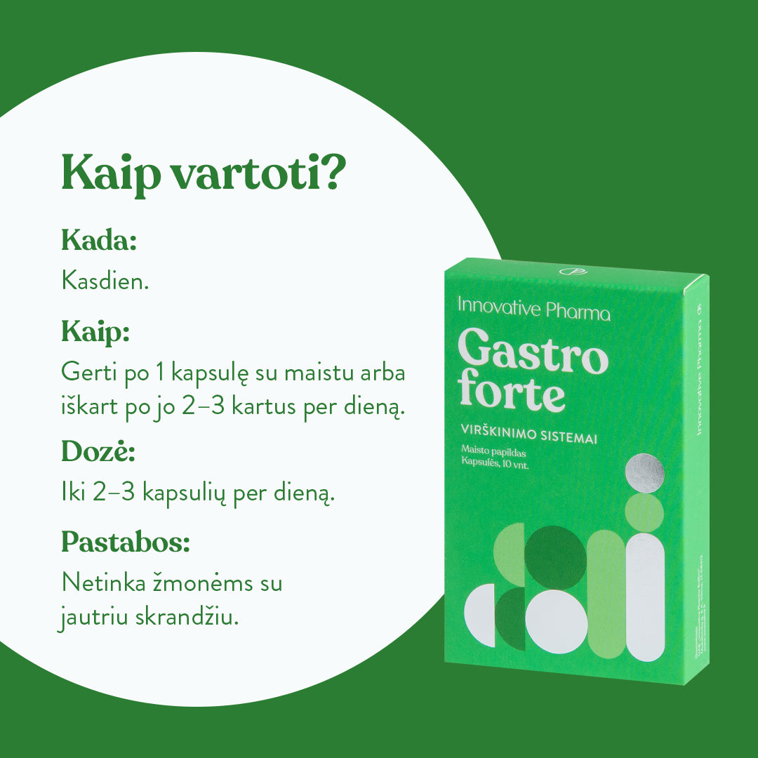 Gastro forte kapsulės virškinimo sistemai (10 vnt.)