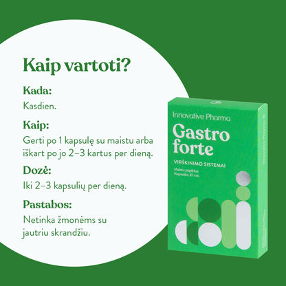 Gastro forte kapsulės virškinimo sistemai (10 vnt.)