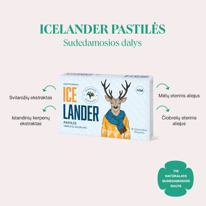 Icelander pastilės skaudančiai gerklei (16 vnt.)