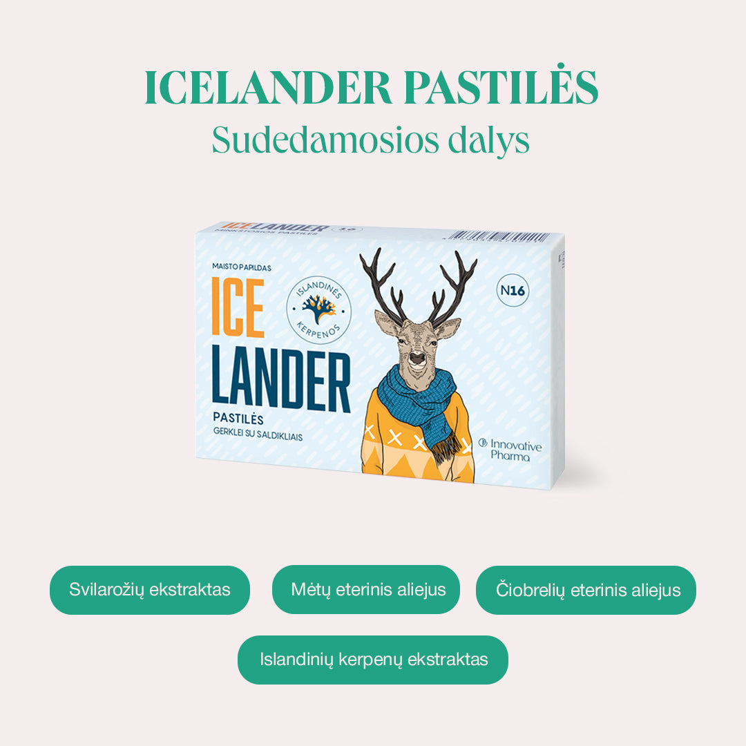 Icelander pastilės skaudančiai gerklei (16 vnt.)