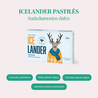 Icelander pastilės skaudančiai gerklei (16 vnt.)