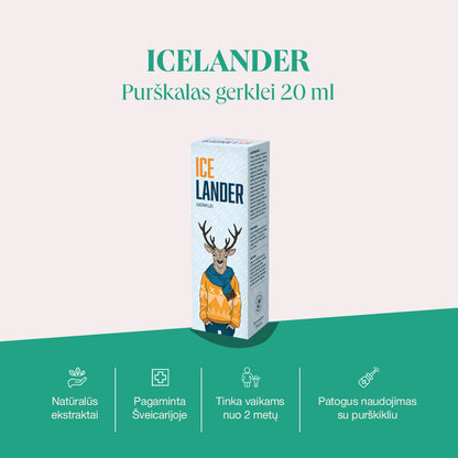 Icelander purškalas skaudančiai gerklei (20 ml)