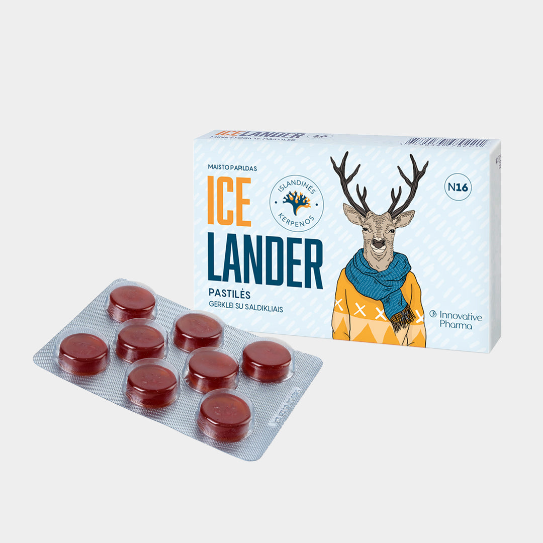 Icelander pastilės skaudančiai gerklei (16 vnt.)